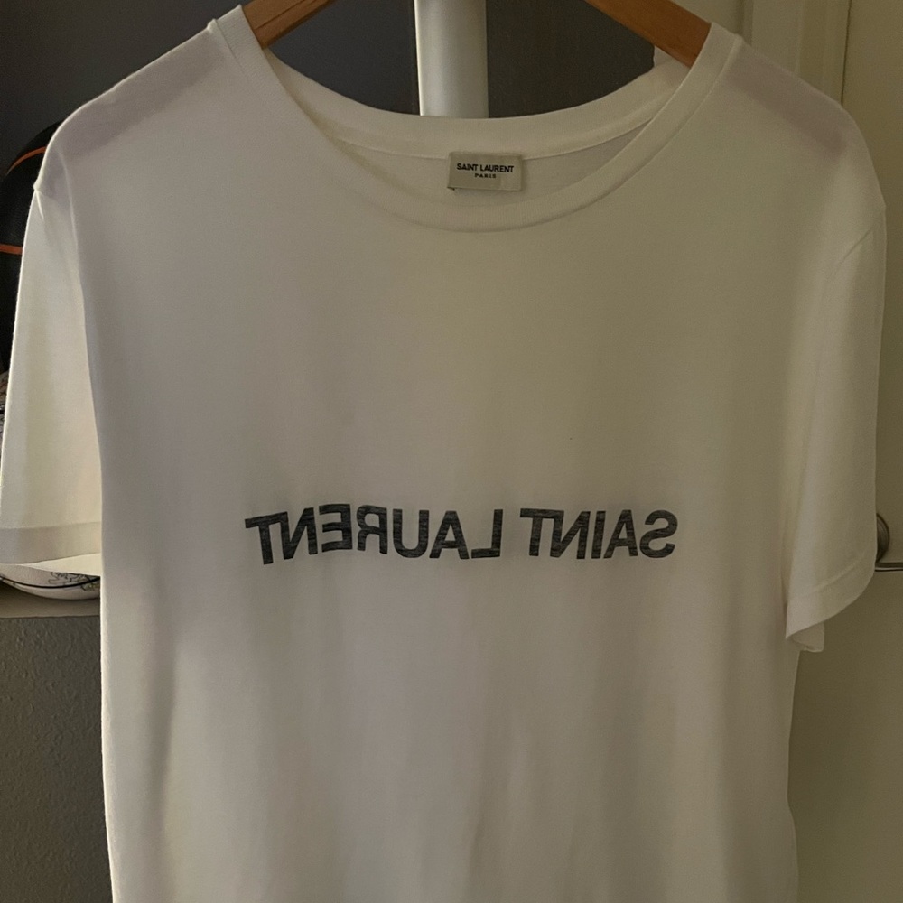 COPY - Mens saint laurent shirt w logo on front and back